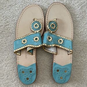 NEW Jack Rogers - Light Blue and Gold, size 8